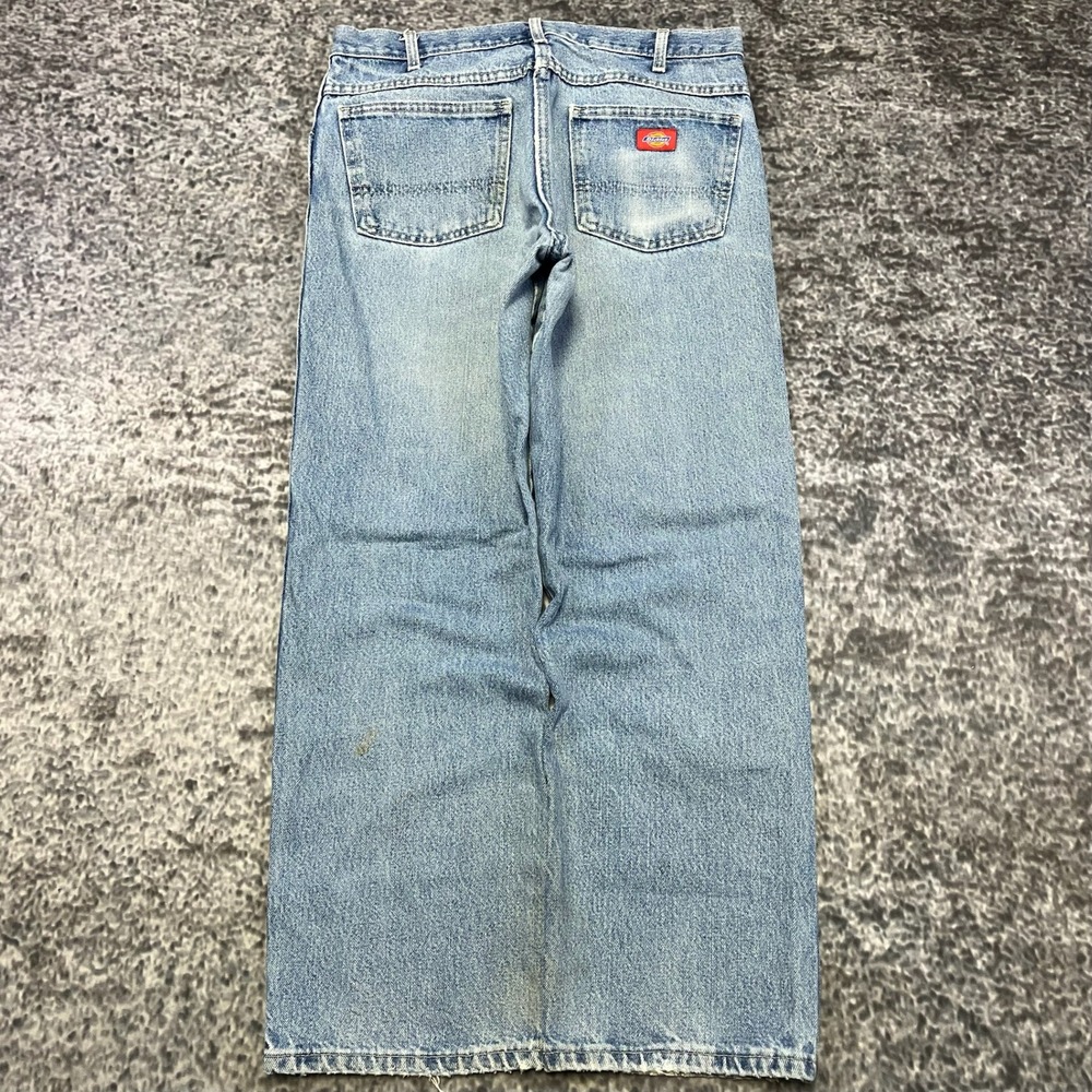 Dickies Jeans Mens 34x29 Blue Faded Workwear Utility Regular Fit